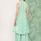InWeave Women's Teal Kantha Striped Kurta Set - Swadesiicart