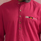 trueBrowns Men's Pink Mandarin Collar Kurta | Swadesiicart
