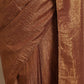 trueBrowns Brown Gold Lurex Ready To Wear Saree | Swadesiicart