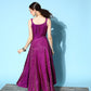 InWeave Women's Wine Gold Small Boota Long Dress - Swadesiicart