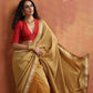 trueBrowns Gold Tissue Ready To Wear Saree | Swadesiicart