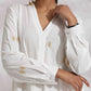 trueBrowns Off-White Cotton Embroidered A-line Co-ord Set - Swadesiicart