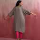trueBrowns Grey Modal Kimono Kurta Set | Swadesiicart