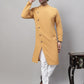 Even Apparels Mustard Sherwani Kurta With Asymetrical Cut | Swadesiicart