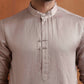trueBrowns Men's Beige Sequin Chanderi Kurta | Swadesiicart