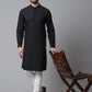 Even Apparels Black Striped Kurta With Band Collar | Swadesiicart
