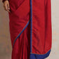 trueBrowns Red Silk Ready To Wear Saree | Swadesiicart