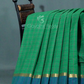 Rama Green With Checks Pure Mangalgiri Cotton Saree By Gayathri Reddy Designer Studio | Swadesiicart
