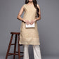 Ahalyaa Women Tan & Gold-Toned Geometric Printed Kurta | Swadesiicart