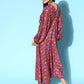InWeave Women's Wine Edgy Print Dress - Swadesiicart
