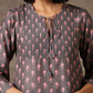 trueBrowns Grey Pink Floral Printed Silk Co-Ord Set - Swadesiicart