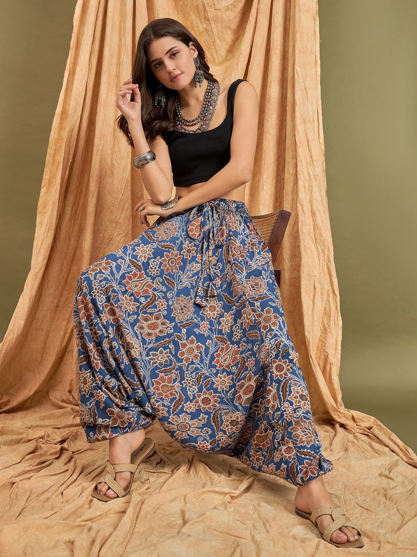 InWeave Indigo Big Jaal Harem Pant - Swadesiicart