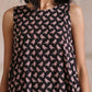trueBrowns Black Bird Bagru Print Cotton Sleeveless Kurta Pant Set | Swadesiicart