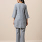 trueBrowns Cotton Steel Blue Short Co-Ord Set | Relove - Swadesiicart