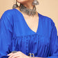InWeave Women's Ink Blue Flared Kurta Palazzo Set - Swadesiicart