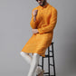 Even Apparels Yellow Check Kurta With Band Collar | Swadesiicart