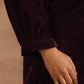 trueBrowns Wine Velvet Solid Co-ord Set - Swadesiicart