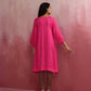 trueBrowns Pink Modal Kimono Kurta Set - Swadesiicart