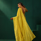 trueBrowns Lime Cotton Gold Lurex Striped Ready to Wear Saree | Swadesiicart