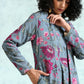 trueBrowns Grey Printed Velvet Overlay Jacket | Swadesiicart