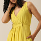 trueBrowns Lime Slub Texture Sleeveless Wrap Dress | Swadesiicart