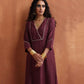 trueBrowns Maroon Straight Kurta Set | Swadesiicart