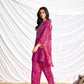 BulBul Ashka Chanderi Fuschia Co-Ord Set - Swadesiicart