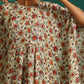 trueBrowns Off white Floral Bunch Muslin Silk Printed Kaftan Gathered Co-ord Set - Swadesiicart