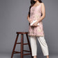 Ahalyaa Square Neck Printed Crepe Tunic With Lace Inserts | Swadesiicart