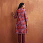 trueBrowns Purple Print Kurta Co-ord Set - Swadesiicart