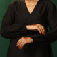 trueBrowns Black Silk Collar Co-ord Set - Swadesiicart