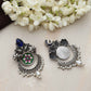 trueBrowns Silver Tone Handpainted Earrings | Swadesiicart