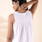 trueBrowns White Cotton Dobby Flared Co-ord Set - Swadesiicart