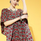 InWeave Women's Maroon Floral Jaal Print Kaftan Dress - Swadesiicart