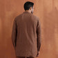 trueBrowns Men's Brown Cotton Dobby Short Kurta | Swadesiicart