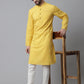 Even Apparels Yellow Pure Cotton Kurta With Band Collar | Swadesiicart