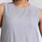 trueBrowns trueBrown Grey Cotton Stripe Tier Dress | Swadesiicart
