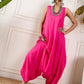 InWeave Pink Round Sleeveless Jumpsuit - Swadesiicart