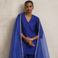 trueBrowns Electric Blue Sharara Dupatta Set | Swadesiicart