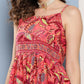 InWeave Women's Camelia Pastel Peach Print Strappy Kurta Set - Swadesiicart