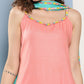 InWeave Women's Pink Lace Work Straight Strappy Kurta Set With Turquoise Chiffon Dupatta - Swadesiicart