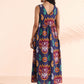 trueBrowns Purple Cotton Ikat Flared Dress | Swadesiicart