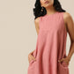 trueBrowns Light Mauve Slub Textured Sleeveless Short Co-Ord Set - Swadesiicart