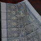 Powder Grey Coloured Block Print Semi Chanderi Saree By Gayathri Reddy Designer Studio | Swadesiicart