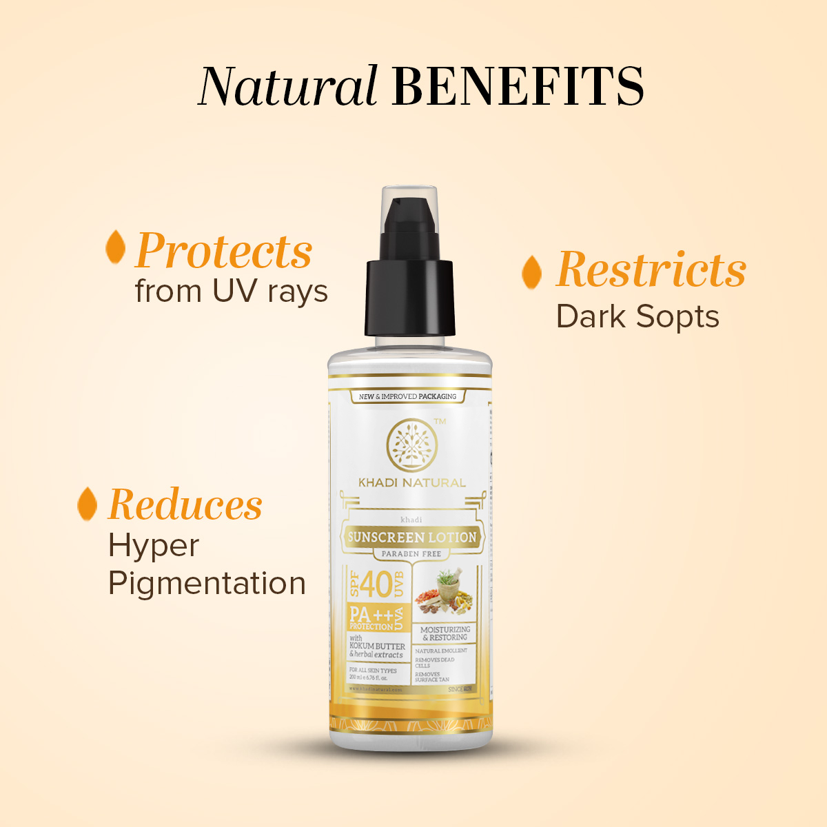 Khadi Natural Sunscreen Moisturising Lotion - SPF 40 - 100ml