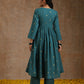 trueBrowns Deep Sea Gold Cotton Kalidar Kurta Set | Swadesiicart