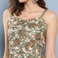 InWeave Women's Dark Green Floral Back Tie Up Detail Dress - Swadesiicart
