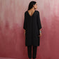 trueBrowns Black Modal Round Neck Kurta Co-ord Set - Swadesiicart