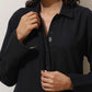 trueBrowns Black Cotton Linen Kurta Pant Set | Swadesiicart