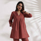 trueBrowns Pink Slub Pleated Co-ord Set - Swadesiicart